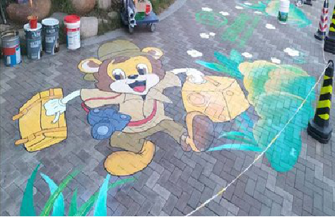 广汉夏季画地面彩绘会遇到的问题