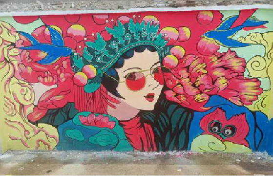 广汉墙体彩绘-网红墙