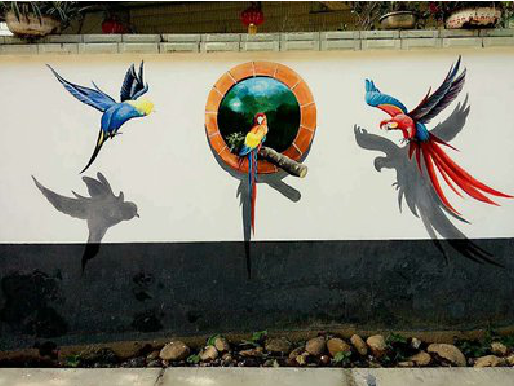 广汉视觉错位-3D墙绘设计