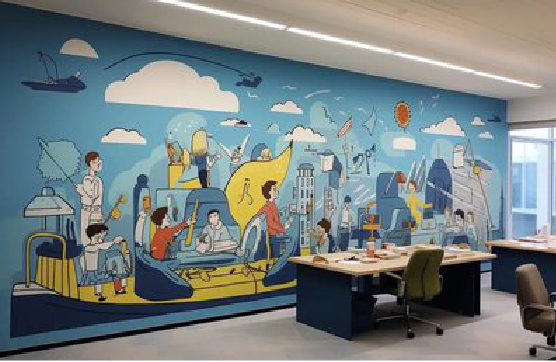 广汉办公室墙绘的特点。