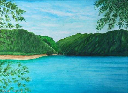 广汉在墙绘中,如何绘画绿水青山?